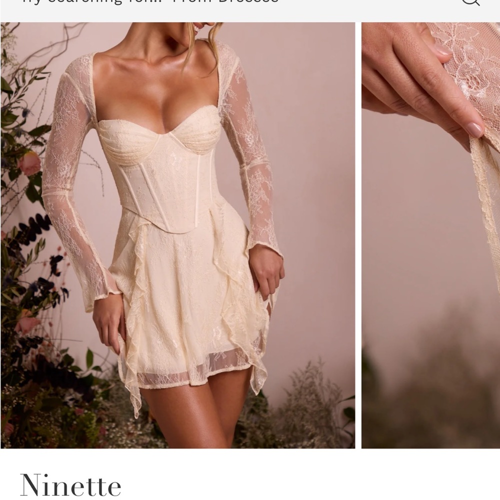 Oh Polly Cream Lace Mini Dress